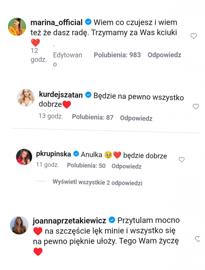 SŁOWA WSPARCIA pod postem Anny Lewandowskiej!